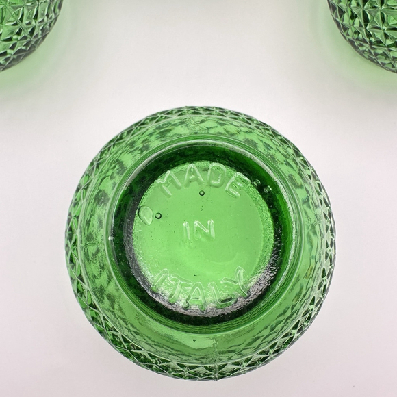 MCM Italian Diamond-Cut LARGE Sized Genie Bottle Decanter & Glasses Set Of 3 - Picture 3 of 9